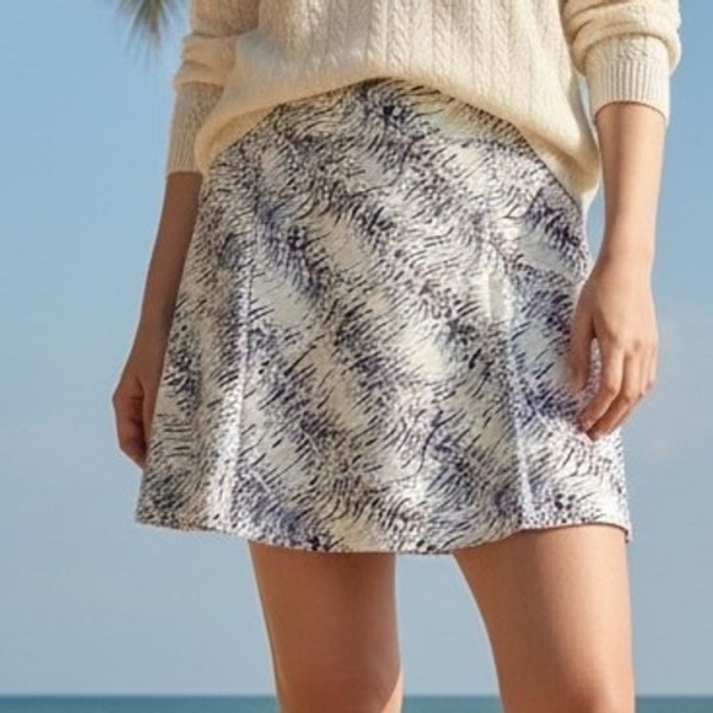 Pebble Beach Performance Skort Women's Size Medium White Blue Print Golf‎ Tennis